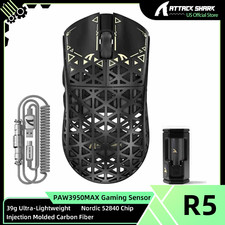 ATTACK SHARK R5 Ultra Carbon Fiber  PAW3950MAX Gaming Mouse with 8K Coiled Cable picture