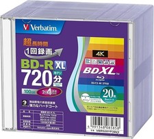 Verbatim BD-R XL 100GB 4x Blu-ray Disc 20pcs White Inkjet 3-Layer VBR520YP20V2 J picture