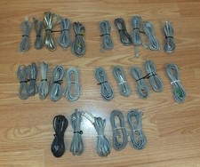 Mixed Lot of 25 RJ11 Multi Size / Lengths & Shape Gray Phone Cords **READ**  picture
