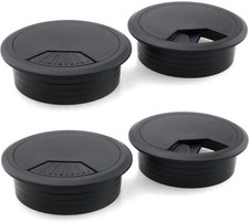 4Pcs Office PC Desk Cable Cord Wire Organizer Black Desk Grommet Adjustable picture