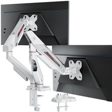 ARES WING Dual Monitor Arm for 17-35 Inch Flat Curved Screens, White | Fully ... picture