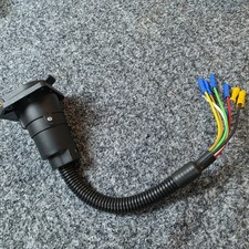 Universal 7-Way Trailer Tow Socket Connector 6-24V Prewired Plug RV picture