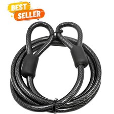 12mm 1/2 inch Heavy-Duty Security Cable, Vinyl Coated Braided Steel with Seal... picture