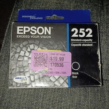 Genuine Epson 252 Black Ink Cartridge New Sealed Exp 7/26 (Y3) picture