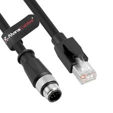 M12 A-Code 8 Pin Male to RJ45 Ethernet Cable for Cognex Industrial Flexible 3M picture