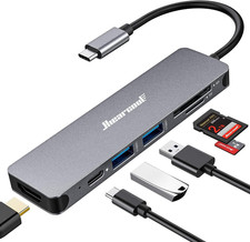 7-In-1 USB C Hub, USB C Dongle Compatible for Macbook, Space Gray picture