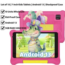 10pcs 7 inch Android 13 Kids Tablet WIFI 5GB RAM 32GB ROM IPS LCD Learn For 3-12 picture