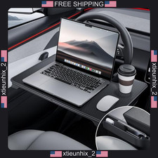 Car Steering Wheel Desk Tray & Seat Gap Organizer Carbon Fiber Look picture