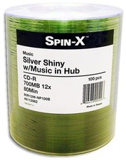 100-Pak =DIGITAL-AUDIO= Shiny-Silver CDR-DA 80-Min CD-Rs by Spin-X picture