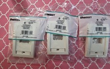 Lot Of 3 Panduit CFPE2IWY Executive Style Faceplate ABS 2 Port Single Gang picture