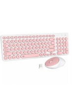 iK6630 Wireless Keyboard and Mouse Combo - 2.4GHz USB Cordless, Cute Round Ke... picture