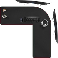 L-Shaped Gaming Desk Mat Mouse Pad, Computer Corner Desk Pad, 47