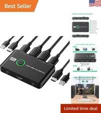 4K HDMI KVM Switch Box for 2 Computers - USB, Plug-and-Play & Compact Design picture