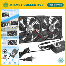 High-Performance 240mm Variable Speed Fan - 2 x 120mm AC Cooling for Servers & M picture