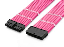 24-pin ATX Motherboard 30cm Pink Sleeved Extension + Cable Combs for DIY PC Case picture