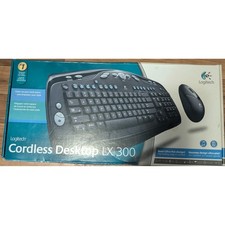 Logitech Keyboard Mouse Set Black Cordless Desktop LX 300 Wireless Y-RQ52 picture