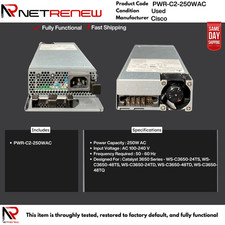 PWR-C2-250WAC Cisco 250W AC Power Supply picture