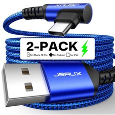 JSAUX USB C Cable for iPhone 18 Pro Max, Samsung, Car 6.6ft+6.6ft, Blue picture