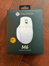 Keychron M6 8Khz Wireless Mouse, 2.4 GHz Bluetooth - White Open Box  picture