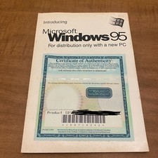 Microsoft Windows 95 Booklet/Manual With Certificate Of Authenticity Only No CD picture