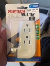 2X Triple 3 Outlet Grounded AC Wall Plug Power Splitter 3-Way Electrical Adapter picture