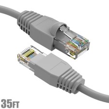 35FT Cat6A RJ45 Network LAN Ethernet Patch Cable UTP Copper Wire Gold 24AWG Gray picture