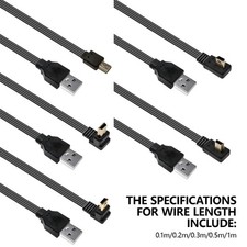 90 Degree Right Angle USB 2.0 To Mini USB Data Cable For Smartphones And Tablets picture