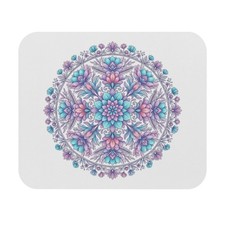Floral Mandala Mouse Pad | Pastel Blue Purple Lotus picture