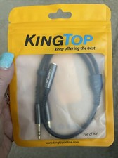 KINGTOP Headset Splitter Cable 3.5mm Female to 2 Male Headphone Mic Black  picture
