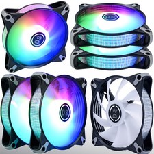 DS RGB Fans, 120mm 6 Pack Case Cooling LED Fans for White Black PC picture
