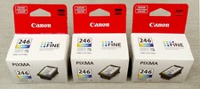 Canon Pixma Genuine 246 Color Printer Ink Cartridge X 3 Three Factory-Sealed picture