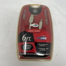 BRAND NEW  GE USB 2.0 Device Cable H097891, 6-Ft A Plug to B Plug, Brand New picture