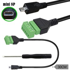 10x Mini USB 8 Pin Male to 5 Way Bolt Screw Shield Terminal Camera Adapter Cable picture