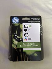 $89 NEW SEALED Genuine HP 63XL Black & 63 Color Ink Combo 2-Pack EXPIRES 01/2026 picture