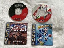 Capcom PC CD-Rom Computer Game Lot Mega Man X & Super SF II Manual & Discs Only picture