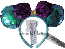 Disney Parks The Little Mermaid Ariel Minnie Mouse Bow Ear Headband picture