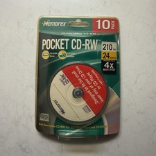 Memorex 10 Pack 3” 8 Cm Pocket CD-RW Blank 210MB 24Min For CD-R/RW Drive Cameras picture