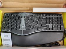 Delux Ergonomic Keyboard GM901U Wired Full Size Split Key w/ Wrist Rest Black picture