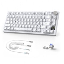 ATTACK SHARK X820 Ultra White Contour Tri-mode RGB Gradient Side Print Keyboard picture