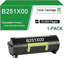 B251X00 Black Toner 10K Yield for Lexmark B2546dw B2650dw MB2546ade MB2650adwe picture