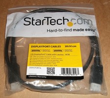 STARTECH DISPLAYPORT CABLE WITH LATCHES VIDEO AUDIO CABLE DISPLPORT3L NEW picture
