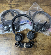 LOT OF 3 Dell Plantronics Model BW3310-M USB-A Headset Black picture