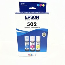 Genuine Epson EcoTank Ink 502 Combo Pack Cyan Magenta Yellow Exp:2026 Sealed.*I* picture