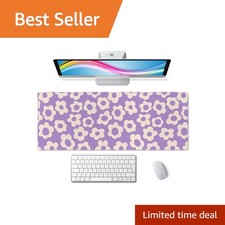 Wasica Gaming Mouse Pad, Vintage Groovy Flowers Purple picture