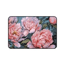 eramerica | Floral Peony Desk Mat – Pink Vintage Flower Mouse Pad picture