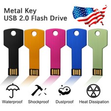 1/2/4/5/10 Pack USB 2.0 Flash Drives Memory Sticks USB Metal Key Thumb Drive LOT picture