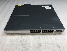 Cisco WS-C3750X-24P-S V02 24-Port PoE+ 720W C3KX-NM-10G IP Base Tested picture