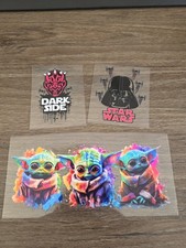 Star Wars 3 Pc Decal Bundle Set Raised UV DTF In Full Color Various Sizes picture