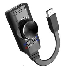 Black USB External Sound Card Virtual 7.1 Channel Adapter Plug For PC Laptop PS5 picture