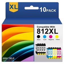 10Pack 812XL Ink Cartridge for Epson T812XL Ink WF-7840 WF-7820 WF-7310 EC-C7000 picture